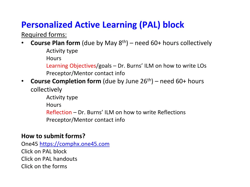 personalized active learning pal block required