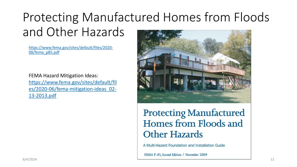 protecting manufactured homes from floods