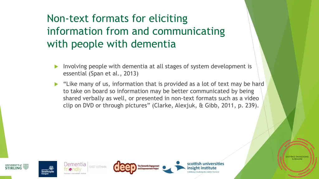 non text formats for eliciting information from