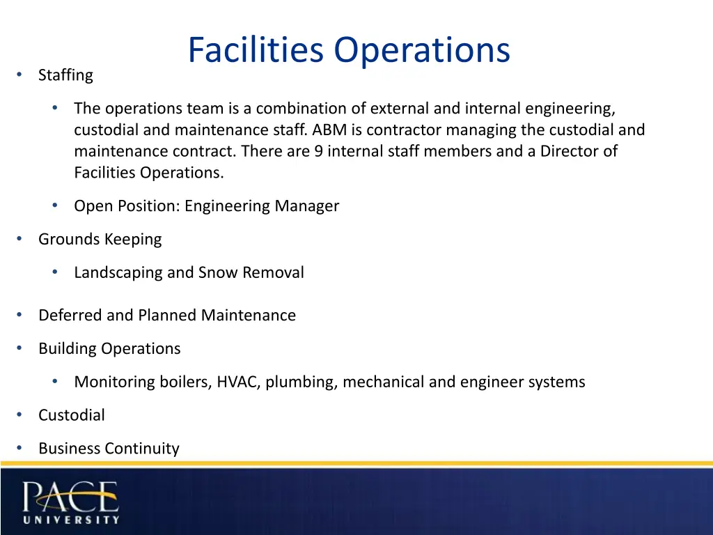 facilities operations