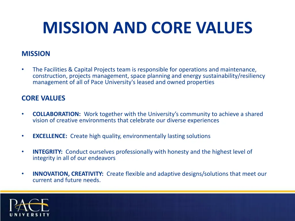 mission and core values