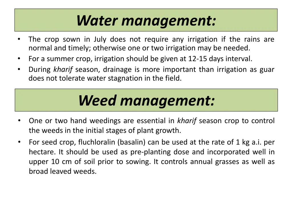 water management