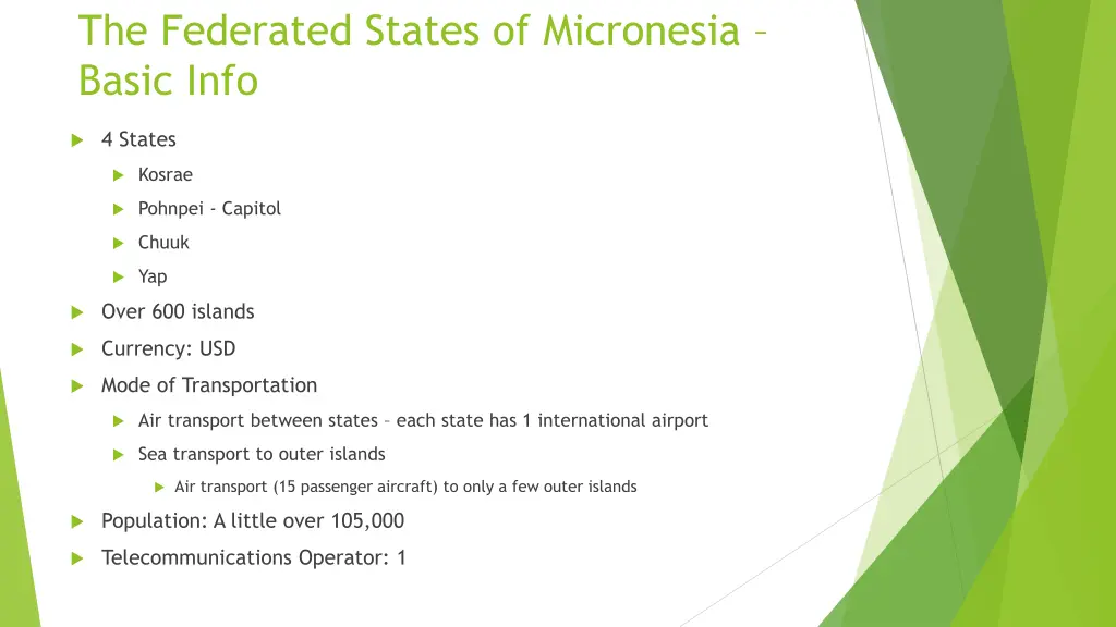 the federated states of micronesia basic info