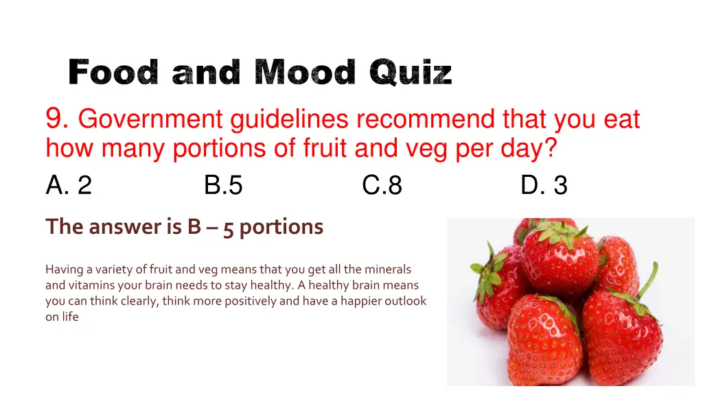 food and mood quiz 9 government guidelines