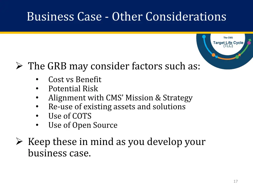 business case other considerations