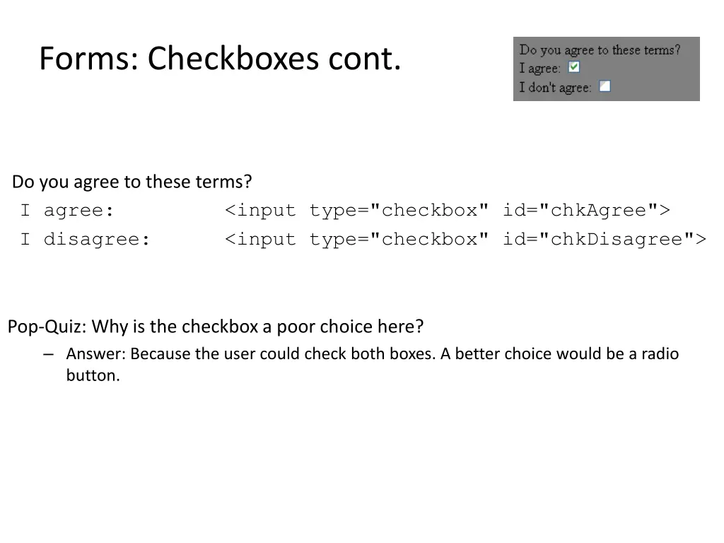 forms checkboxes cont 1