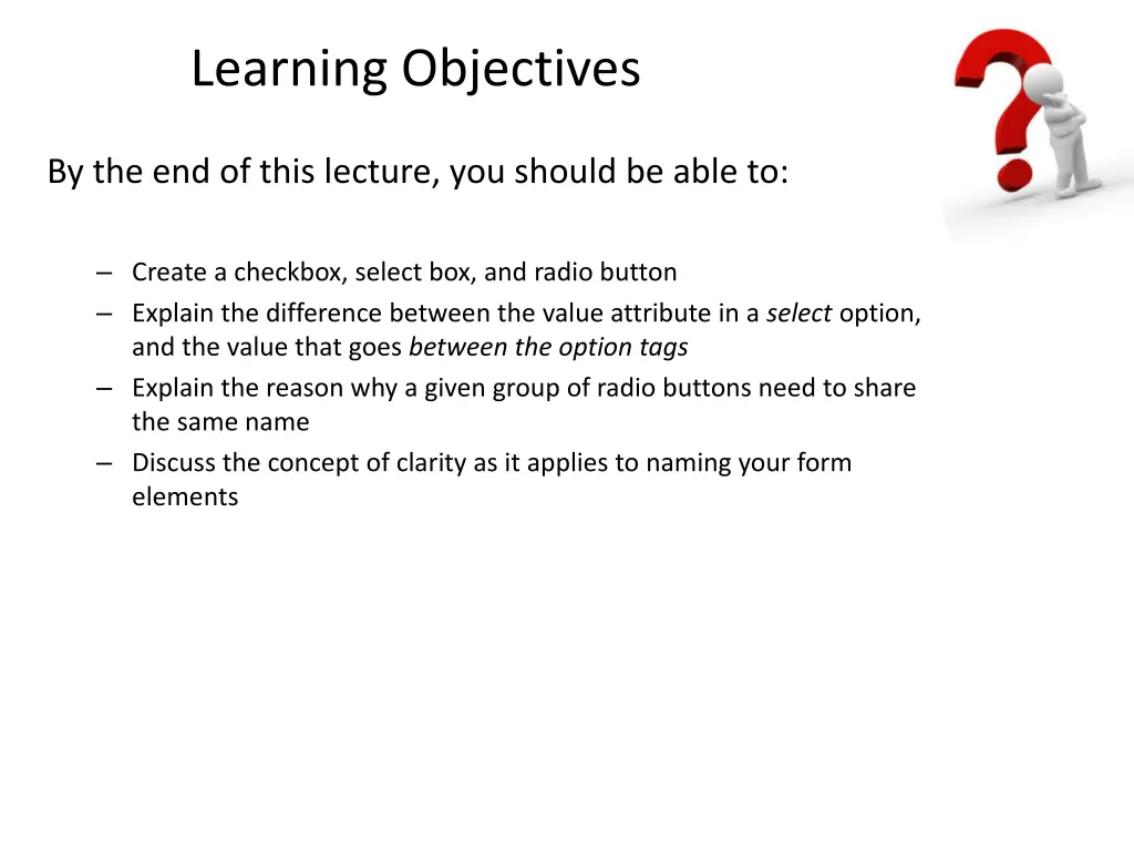 learning objectives