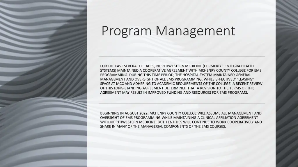 program management