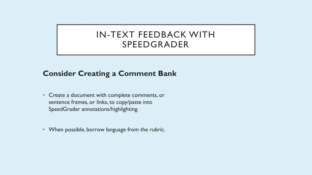 in text feedback with speedgrader 3