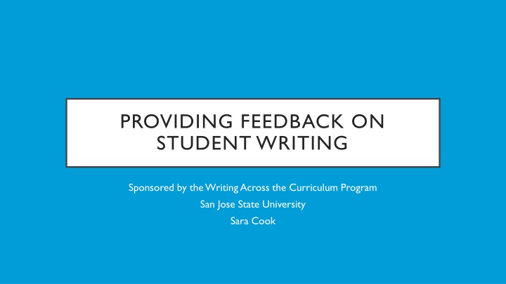 providing feedback on student writing