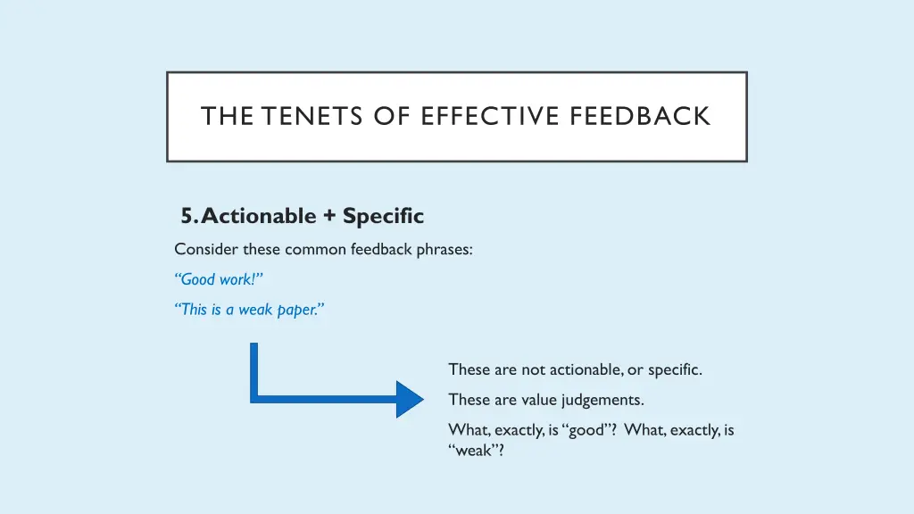 the tenets of effective feedback 10