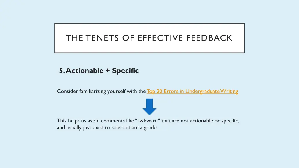 the tenets of effective feedback 13