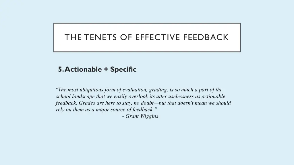 the tenets of effective feedback 14