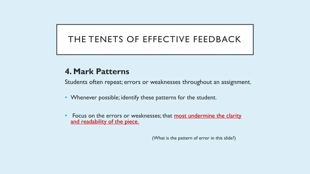 the tenets of effective feedback 8