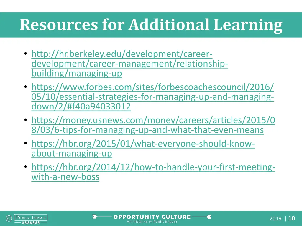 resources for additional learning