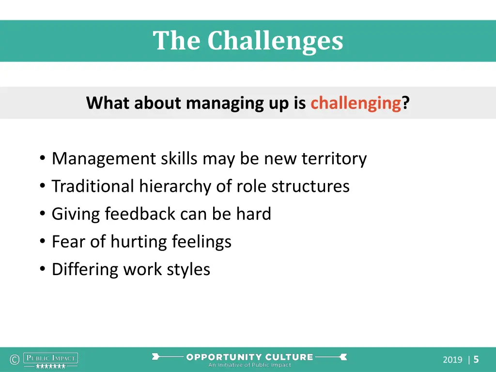 the challenges