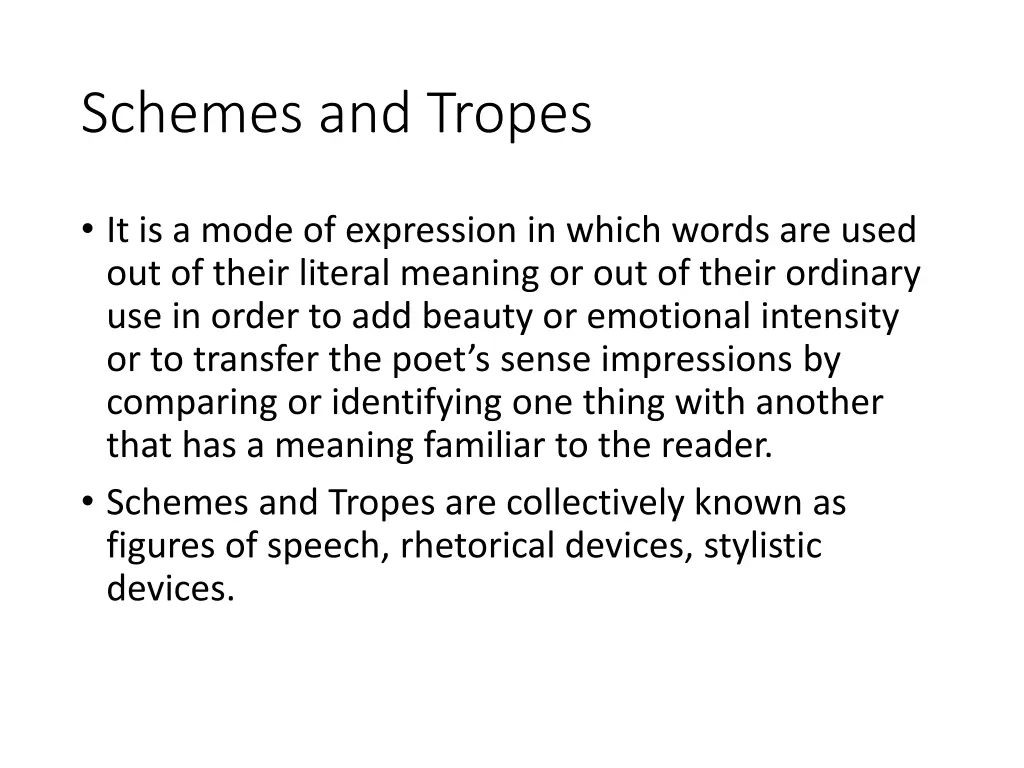 schemes and tropes