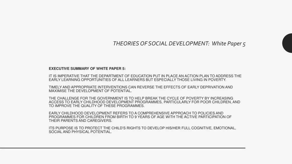 theories of social development white paper 5 1