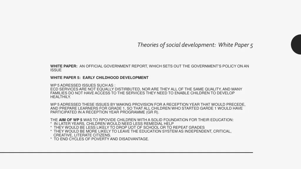 theories of social development white paper 5