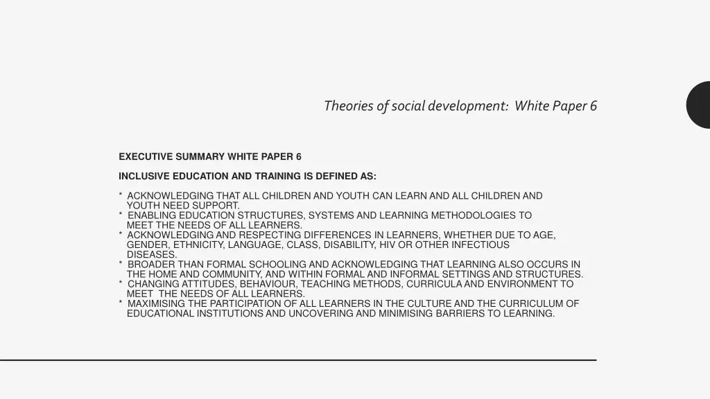 theories of social development white paper 6 1