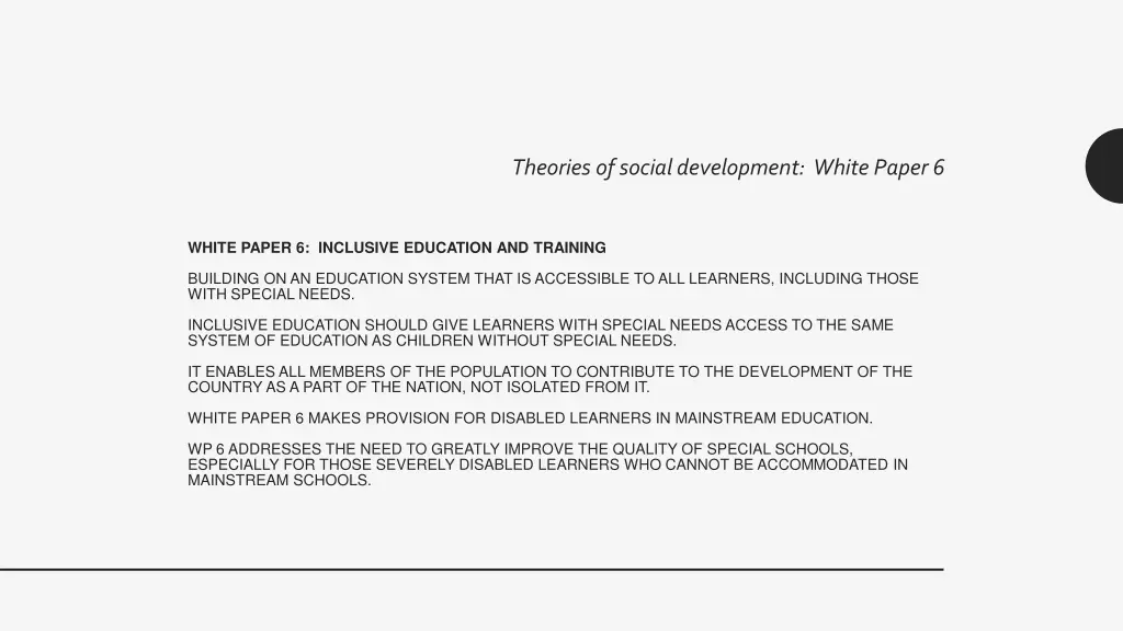 theories of social development white paper 6