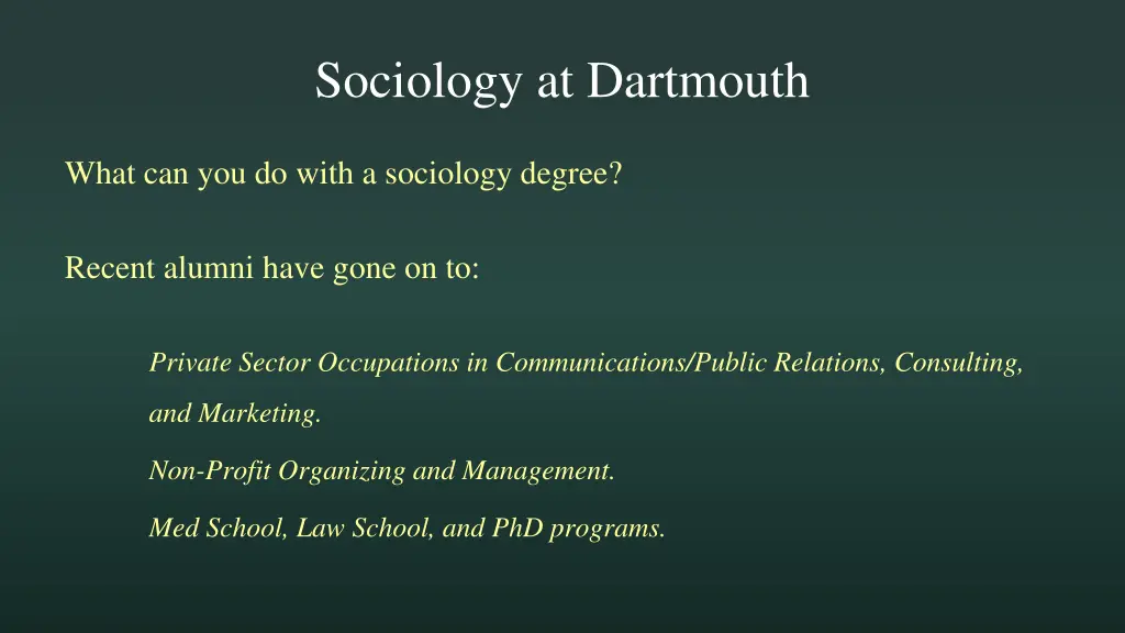 sociology at dartmouth 2