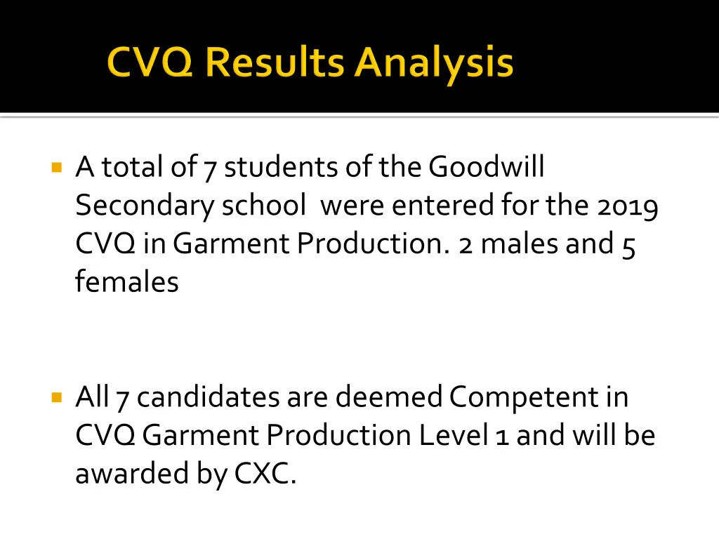 a total of 7 students of the goodwill secondary