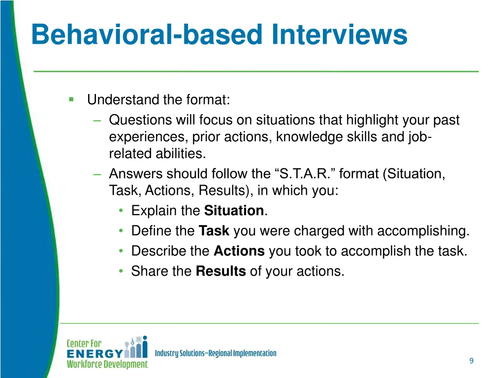 behavioral based interviews