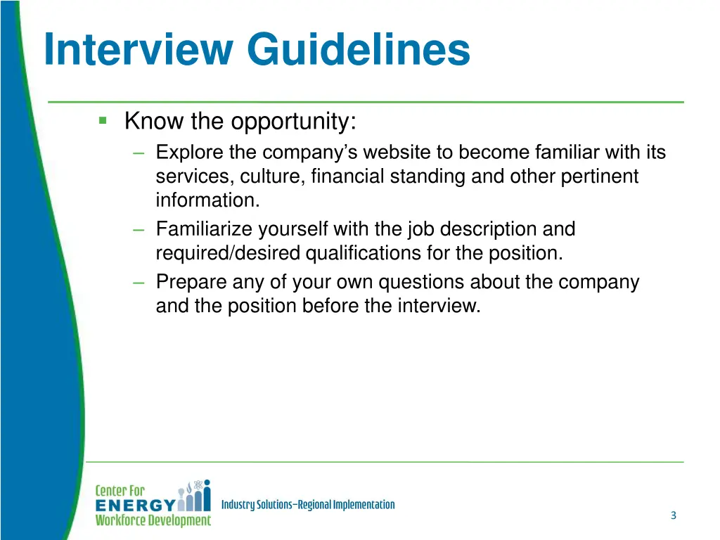 interview guidelines