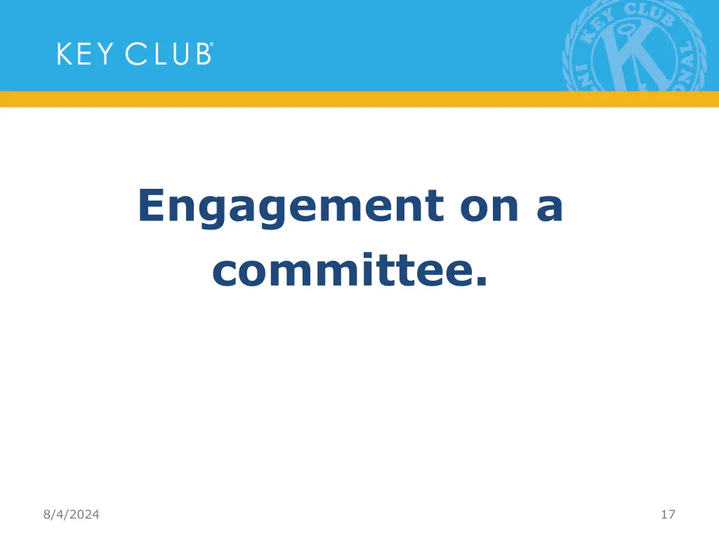 engagement on a committee