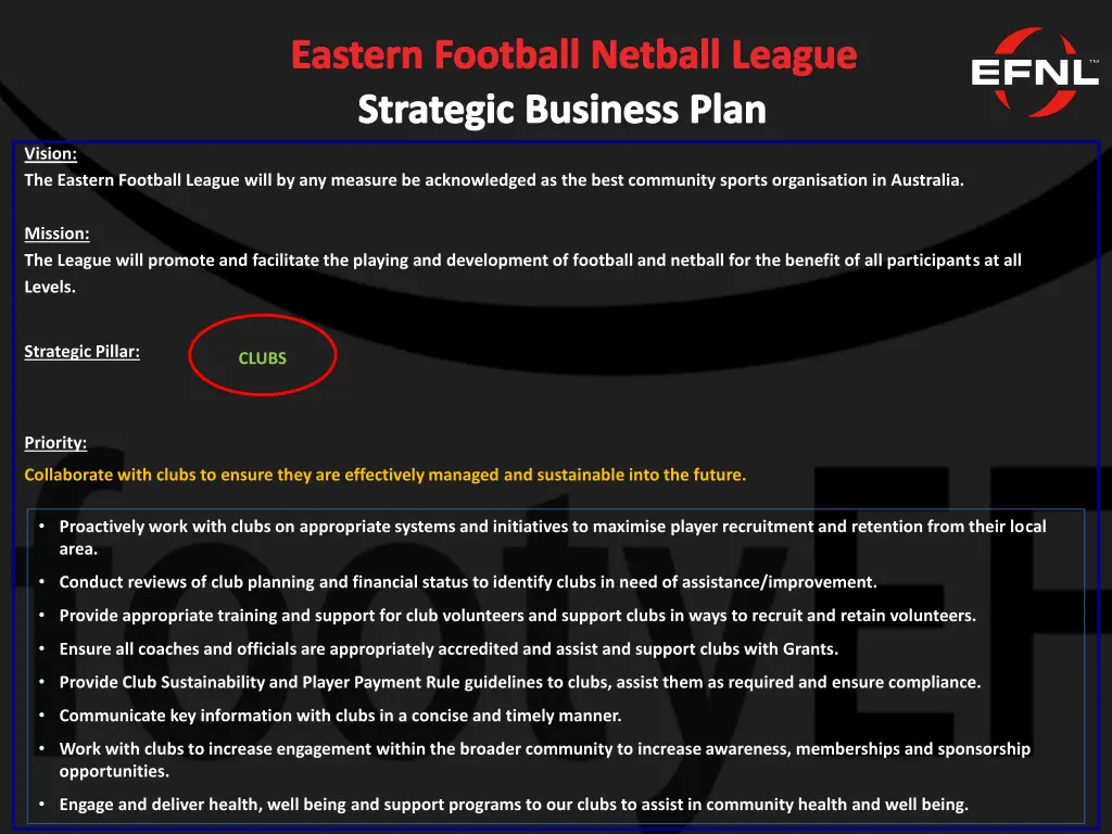 eastern football netball league strategic 1