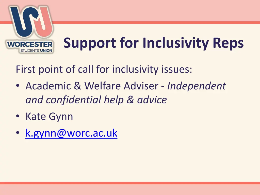 support for inclusivity reps