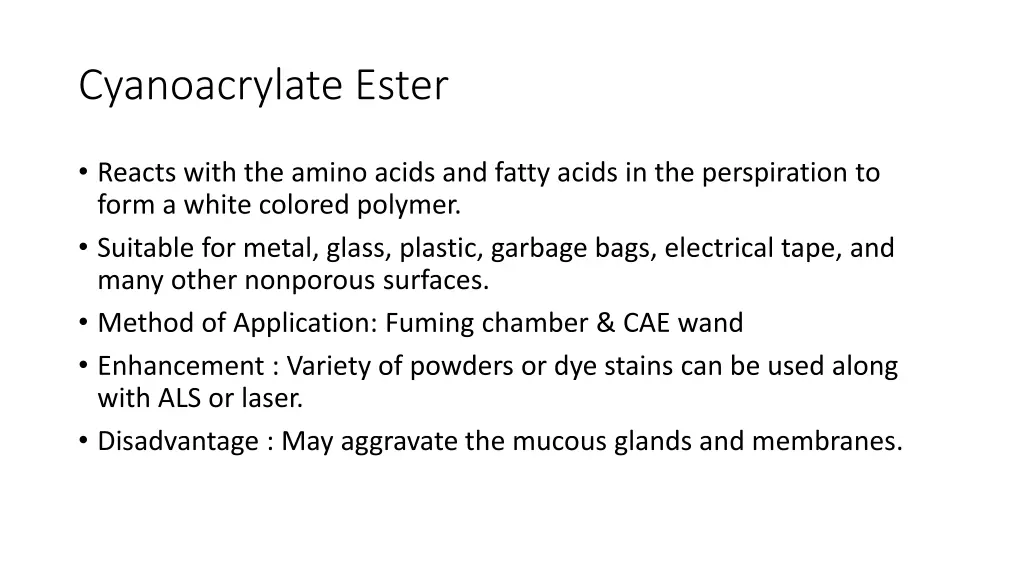 cyanoacrylate ester