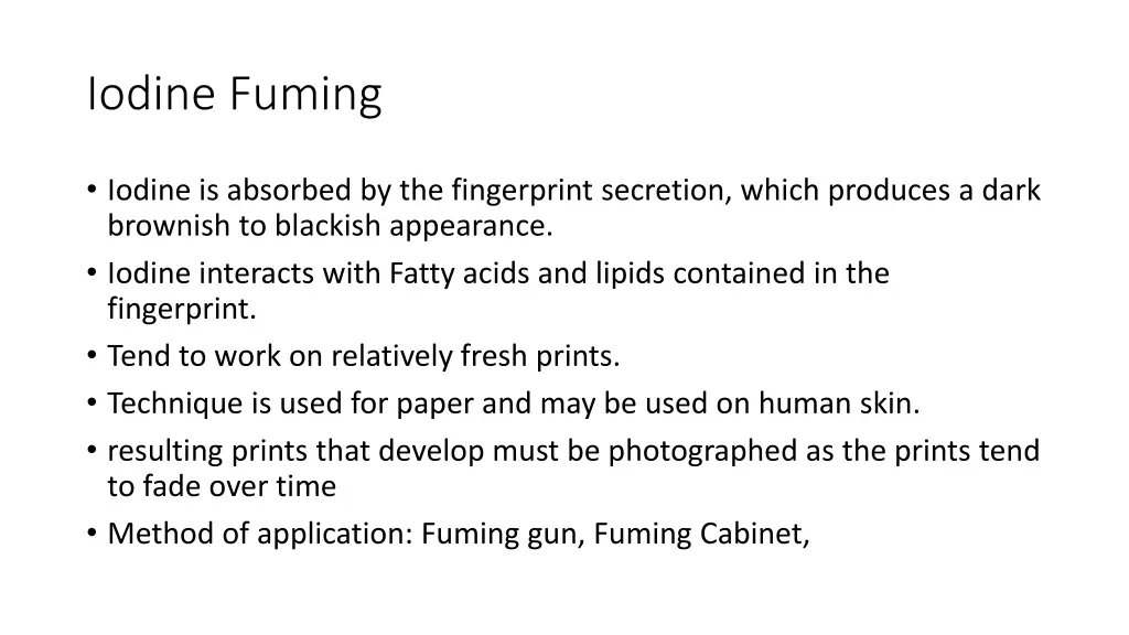 iodine fuming