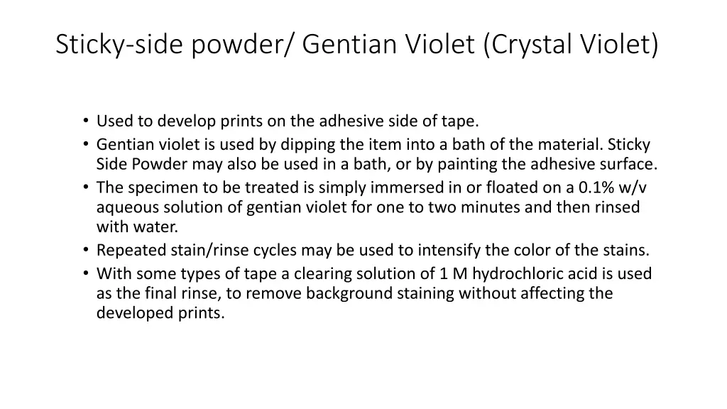 sticky side powder gentian violet crystal violet