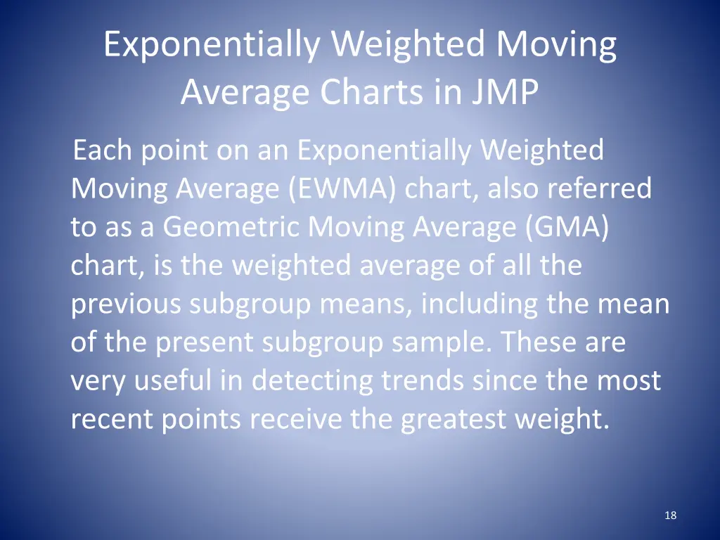 exponentially weighted moving average charts