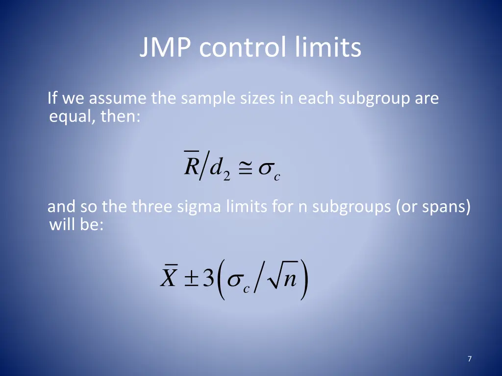 jmp control limits