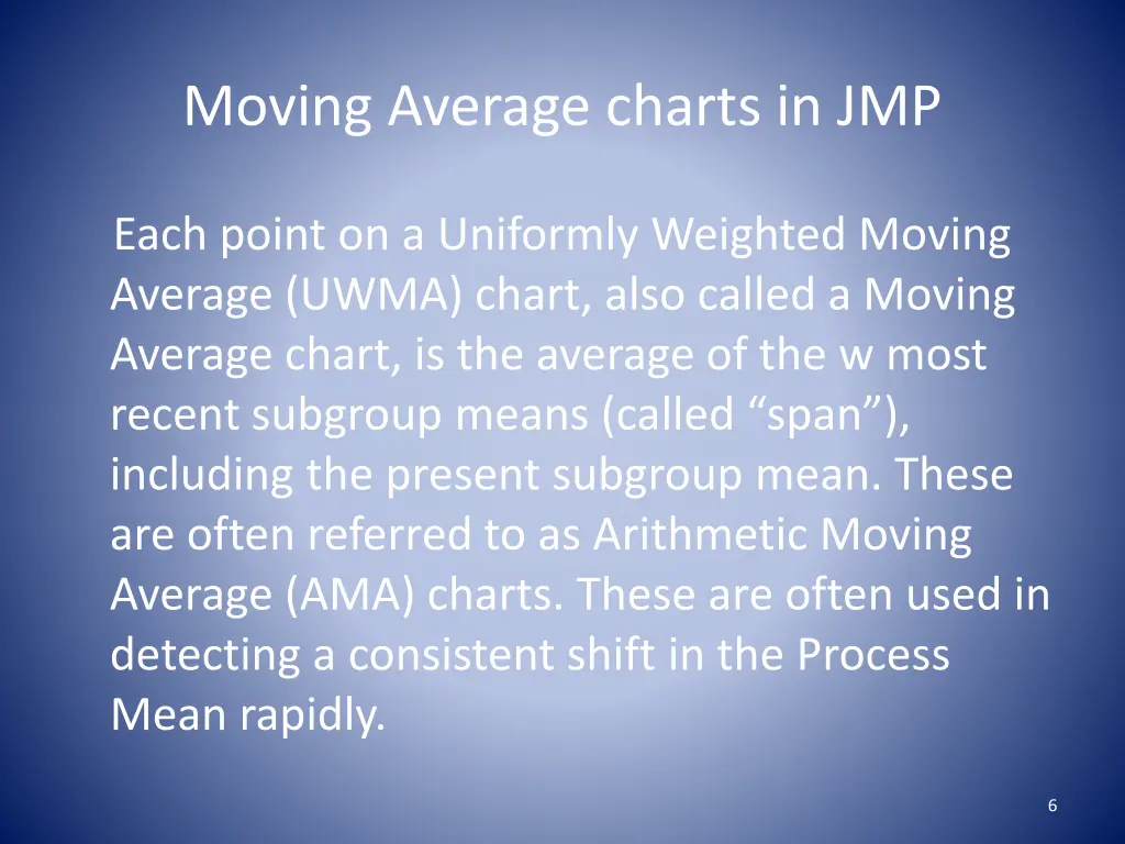 moving average charts in jmp