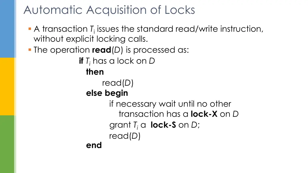 automatic acquisition of locks