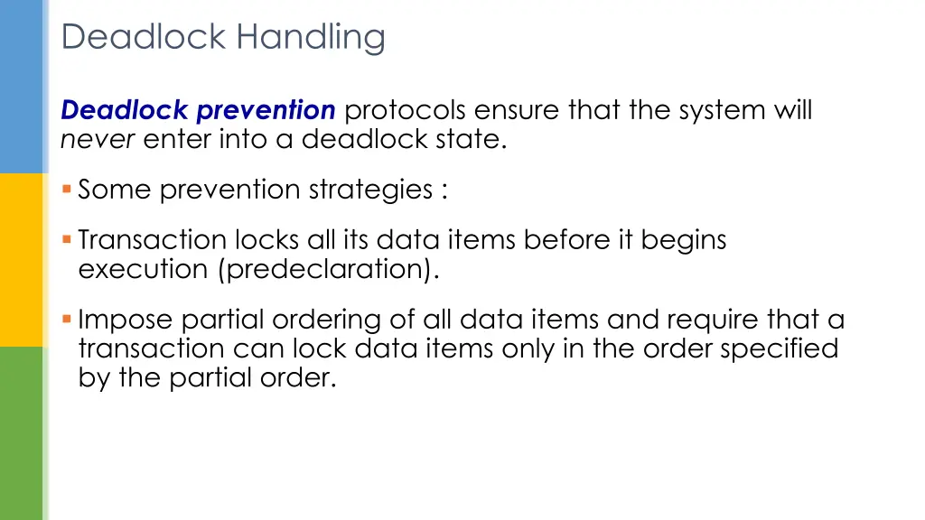 deadlock handling