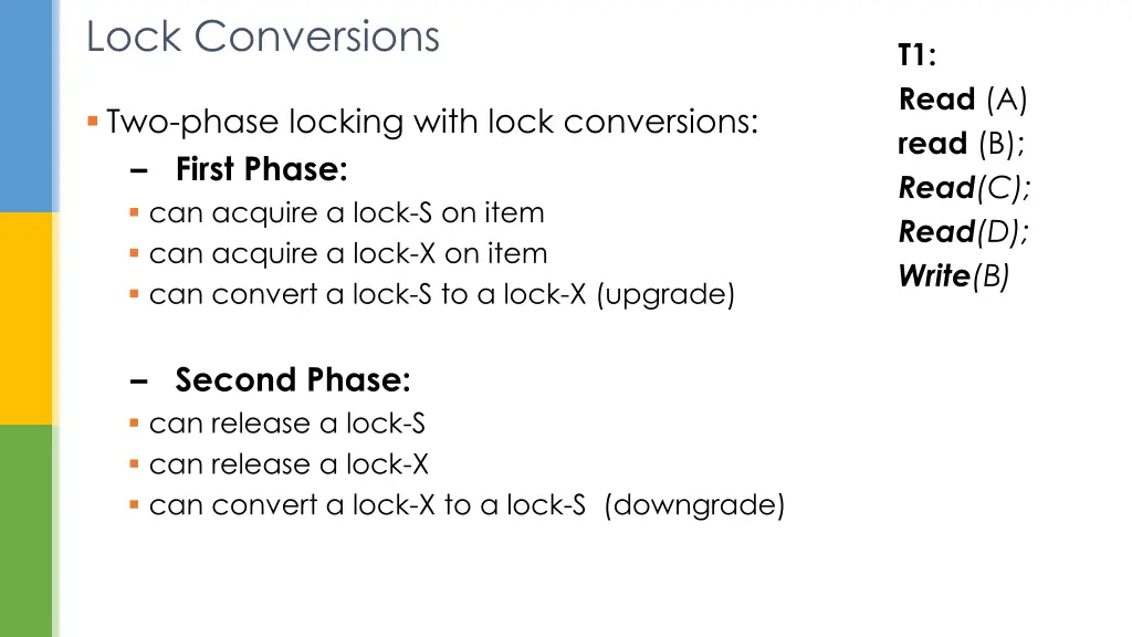 lock conversions