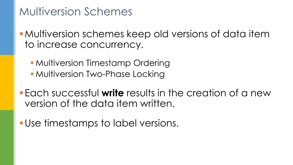 multiversion schemes