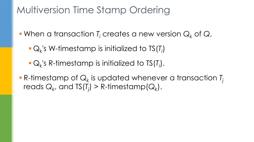 multiversion time stamp ordering 1