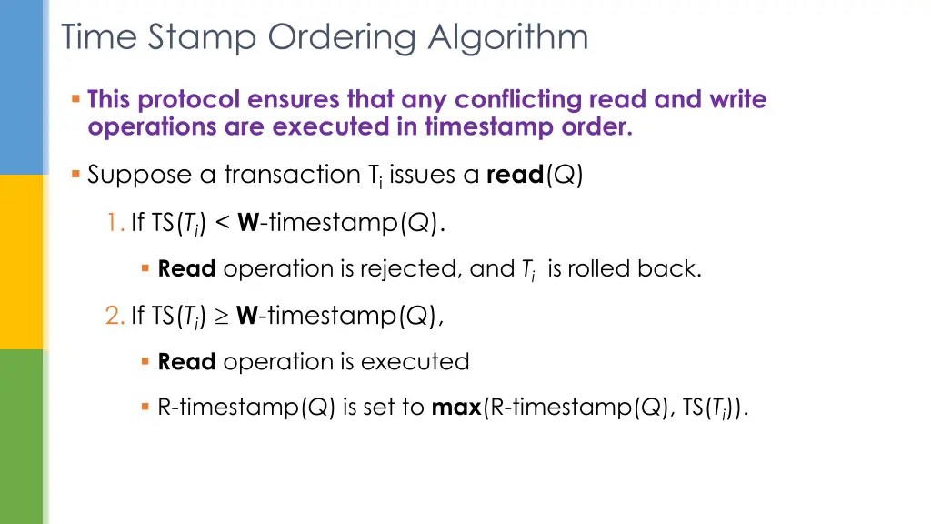 time stamp ordering algorithm 3