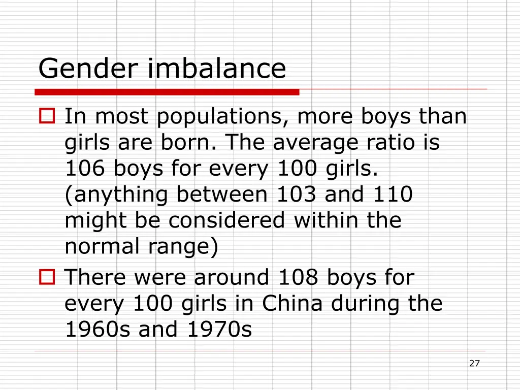 gender imbalance