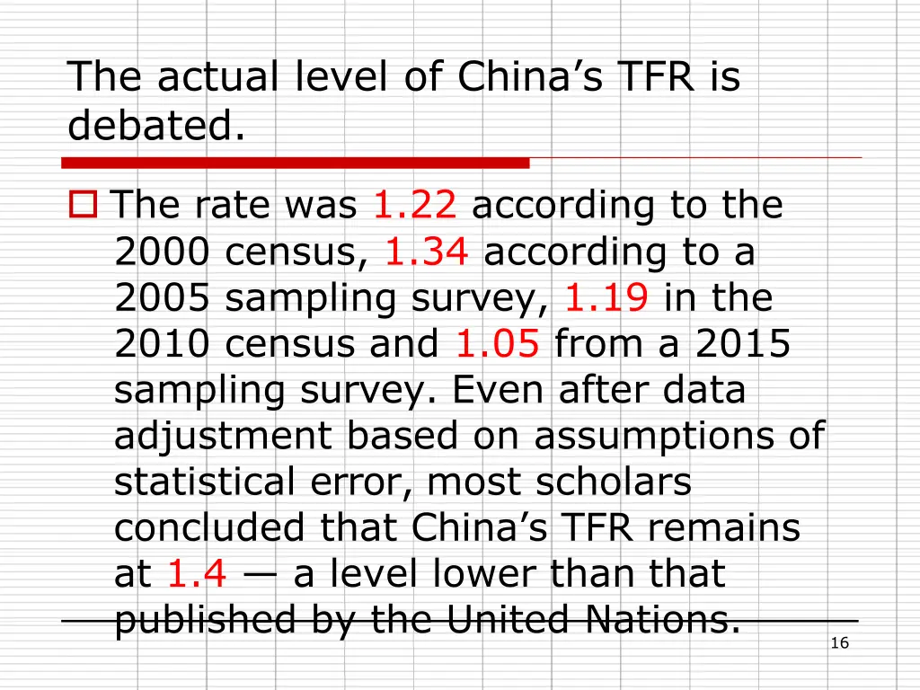 the actual level of china s tfr is debated