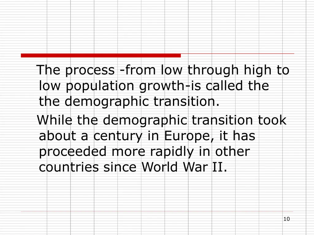 the process from low through high