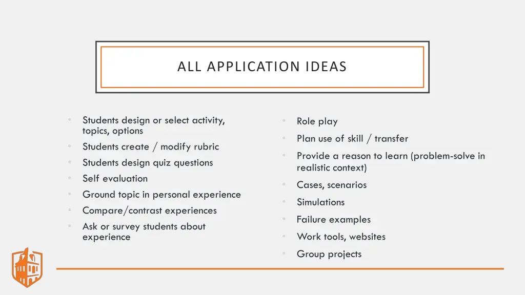 all application ideas