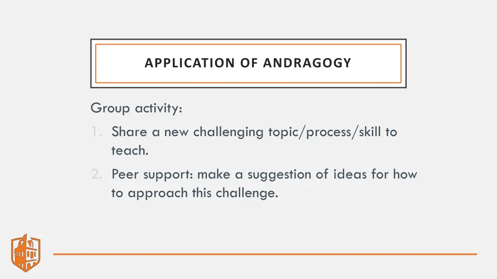 application of andragogy