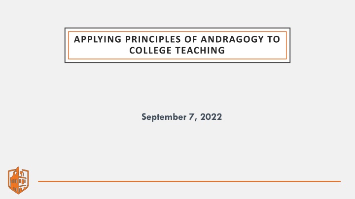 applying principles of andragogy to college